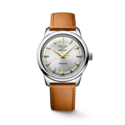 Quadrante blu soleil con indici applicati luminosi e lancette argentate lucide con trattamento Swiss Super-LumiNova® dell'orologio Longines HydroConquest automatico